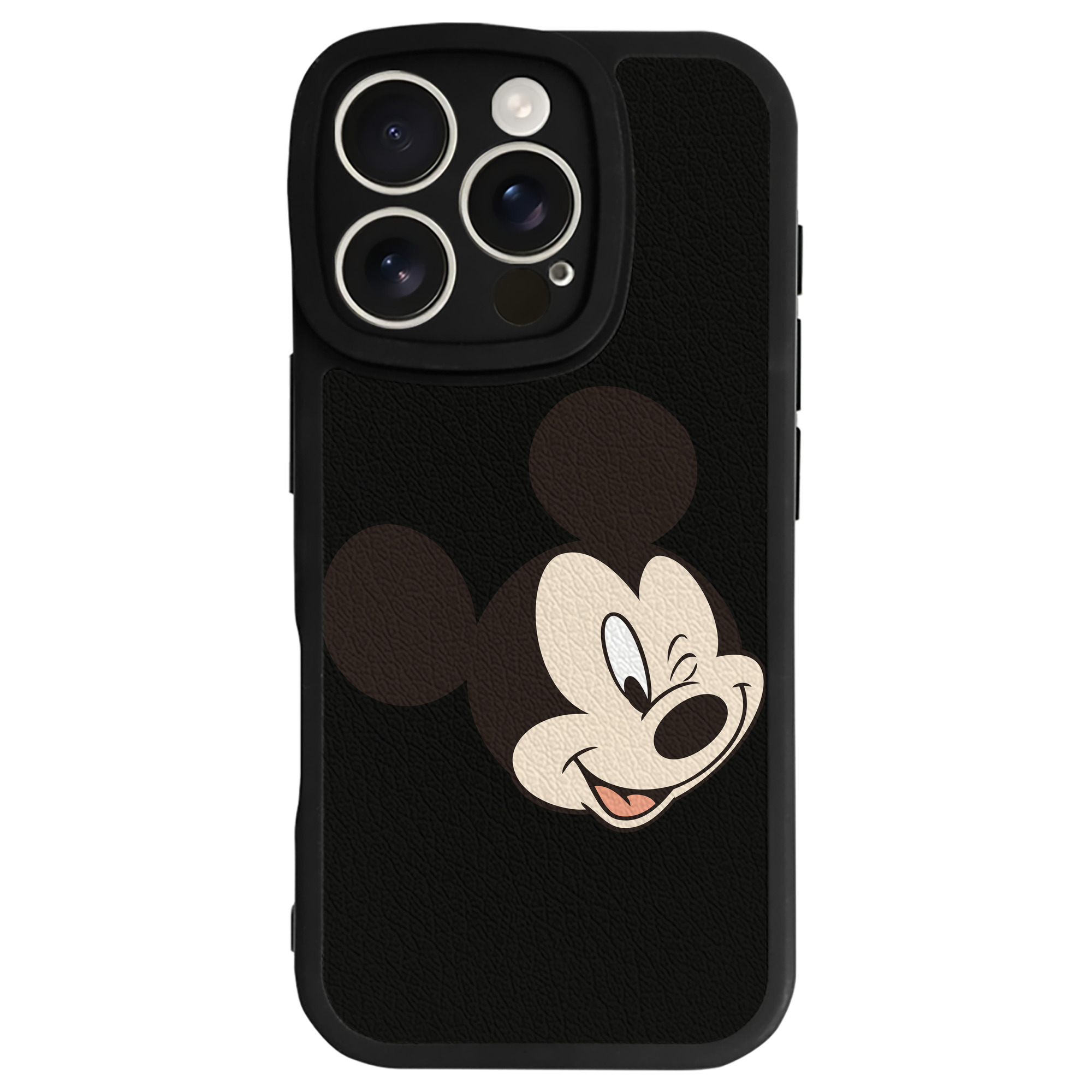 （画像用） ミッキーマウス Mickey Mouse 【iPhone 16シリーズ対応】シリコンスマホケース（レザー調） 材質：シリコン